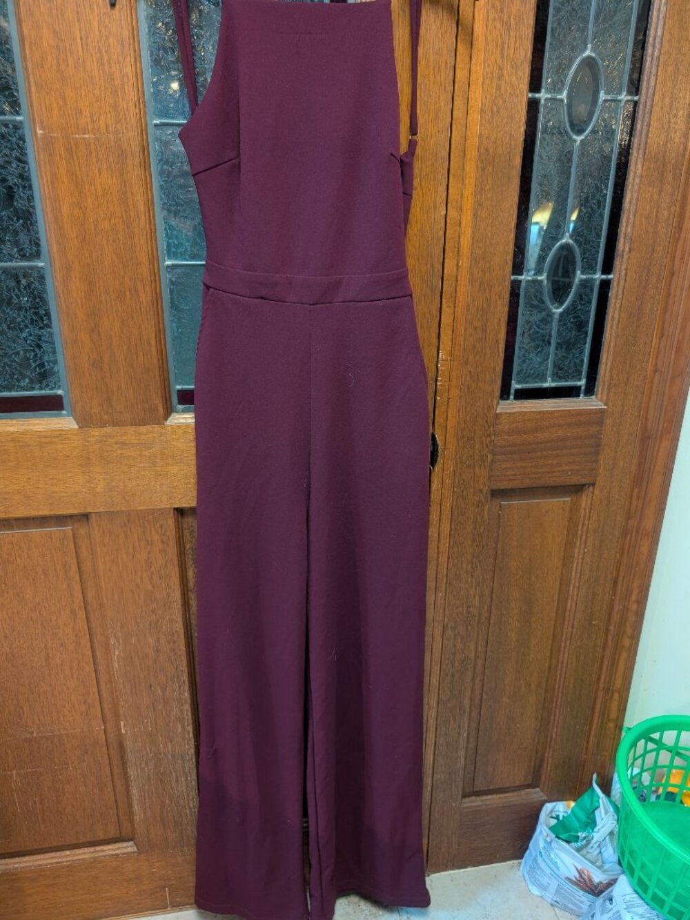 Womens Burgundy Jumpsuit, size Small